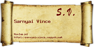 Sarnyai Vince névjegykártya