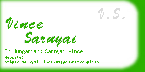 vince sarnyai business card